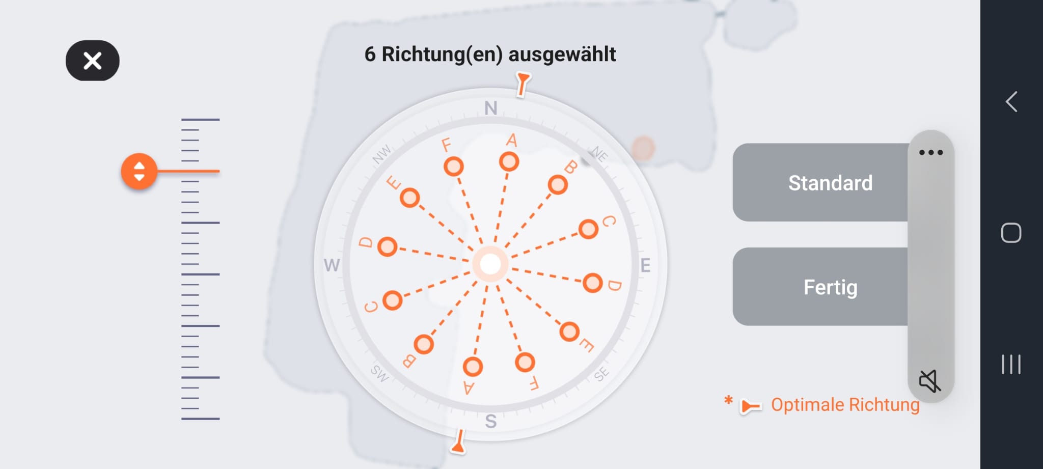 Mährichtung festlegen